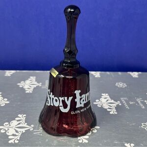 Story Land 5” Purple Glass Souvenir Bell Glen NH Made in Tawaiin